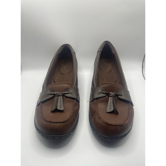 Clarks Shoes - Clarks Women's Ashland Bubble Leather Brown Loafers Size 9 Comfort Tassels